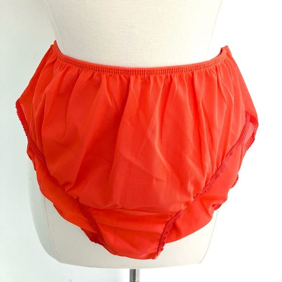 Vintage 60’s Sears mod orange cream lace chemise slip nightie & panties set - Picture 4 of 11